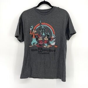 🚀 Walt Disney‎ World Florida Mickey Goofy Donald Rainbow Castle Mens M Tee